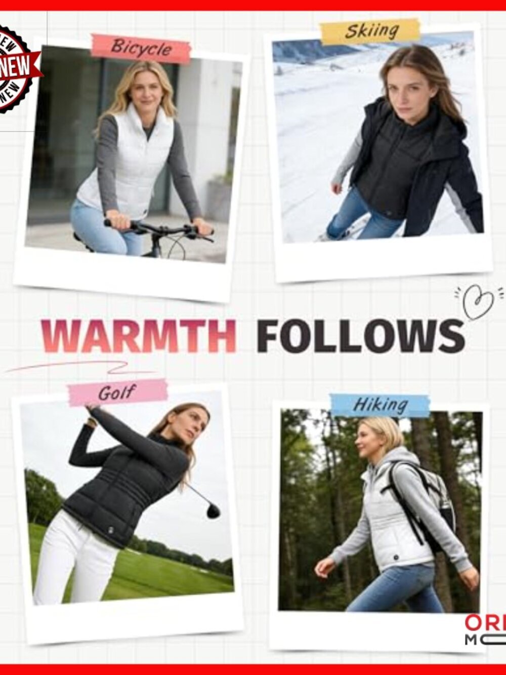 Women's Heated Vest with Rechargeable Battery, Waist-Defining, Lightweight - Picture 2 of 7